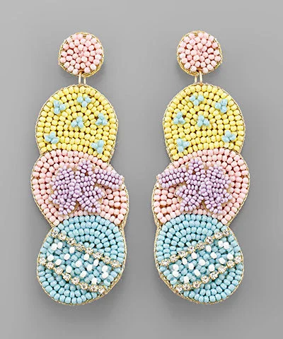 ear cuffs for women -Beaded Easter Egg Earrings