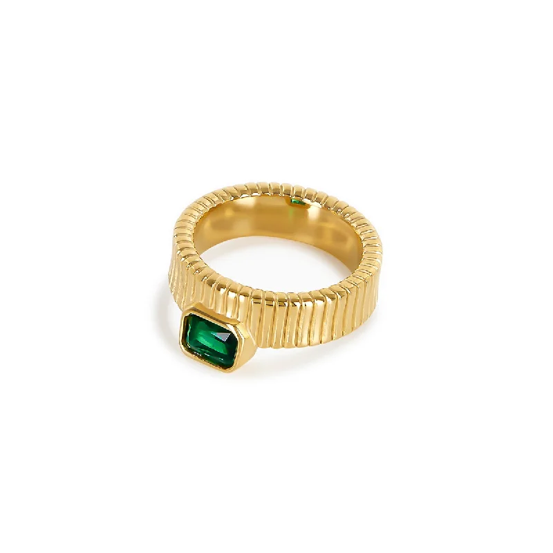 sapphire rings for women -Savannah Ring - Gold/Emerald