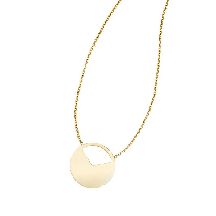 luxury necklaces for women -Quarter Circle Necklace (14K)