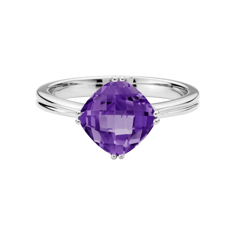 cocktail rings for women -Cushion Cut Colored Gemstone Ring