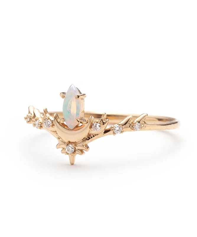 heart-shaped engagement rings for women -Opal Lvna Supreme Ring