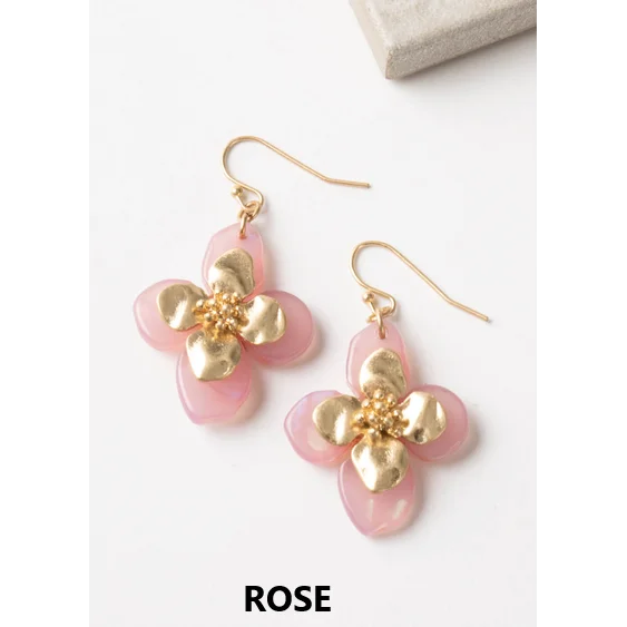 dangly earrings for women -Simply Noelle Garden Party Floral Drop Earrings