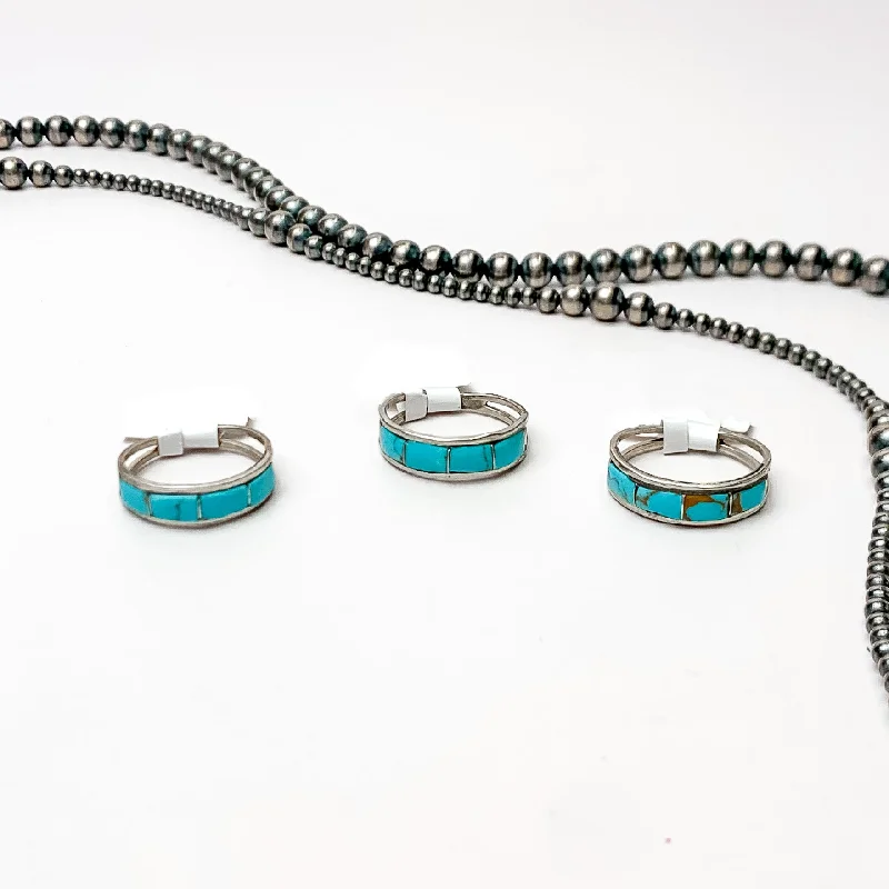 custom engravable rings for women -Debbie Livingston | Navajo Handmade Sterling Silver Ring with Turquoise Inlay