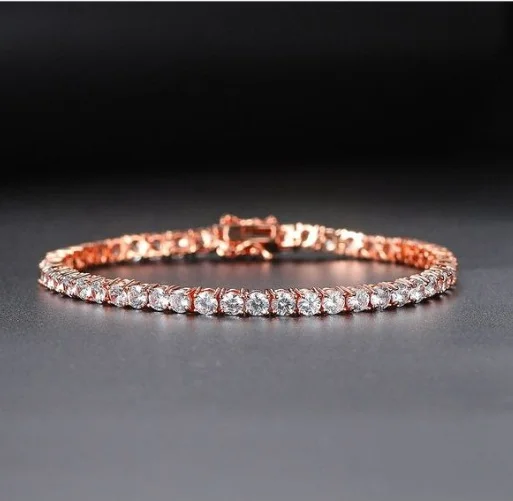 9inch Rose Gold White Stone Bracelet