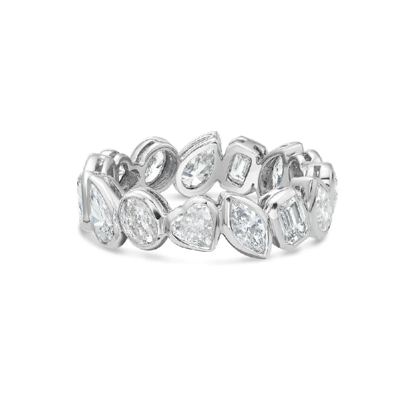 lab-grown diamond engagement rings for women -Fancy Multi Shape Diamond Eternity Band (3.07 ct.) in 18K Gold