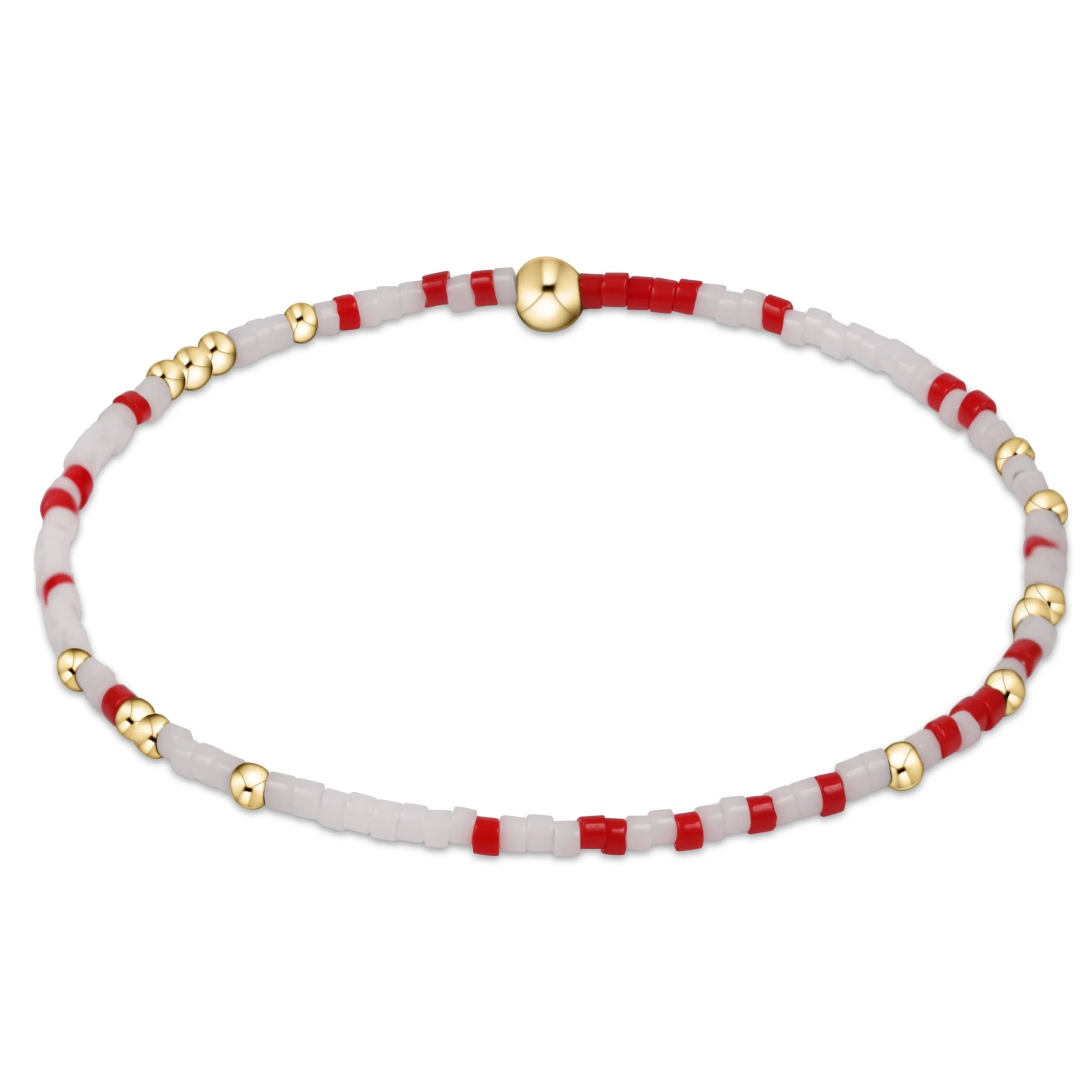 beaded bangles for women -enewton 5.5" egirl Gameday Hope Unwritten Bracelet - Bright Red White