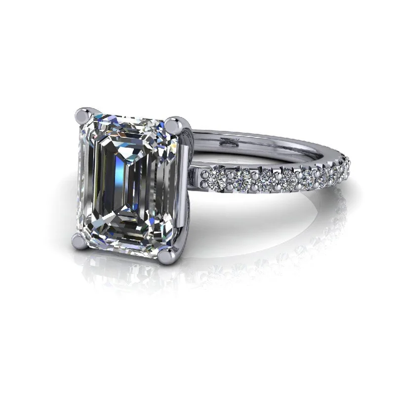 engagement rings with colored diamonds for women -Karen No. 1 Moissanite Ring