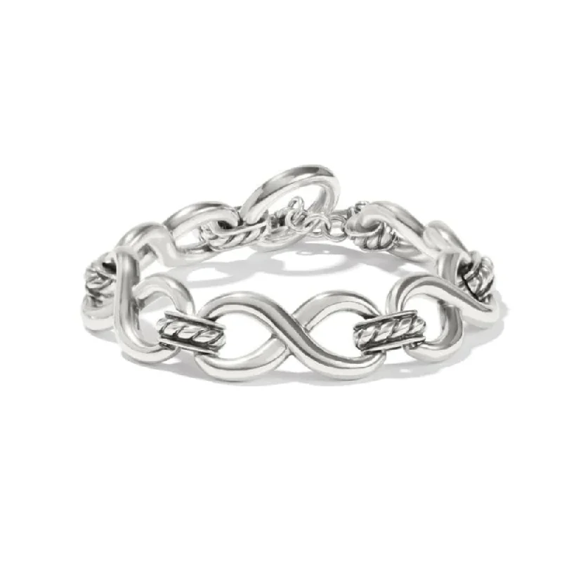 dainty bracelets for women -Brighton Interlok Infinity Bracelet in Silver Tone