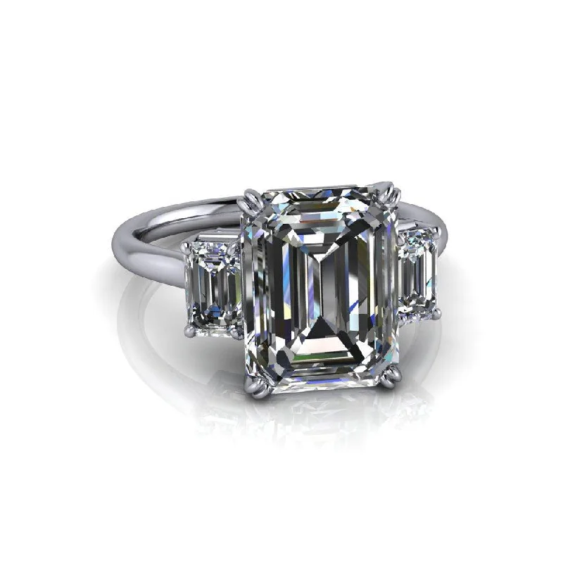 emerald diamond engagement rings for women -Bristol No. 1 Moissanite Ring