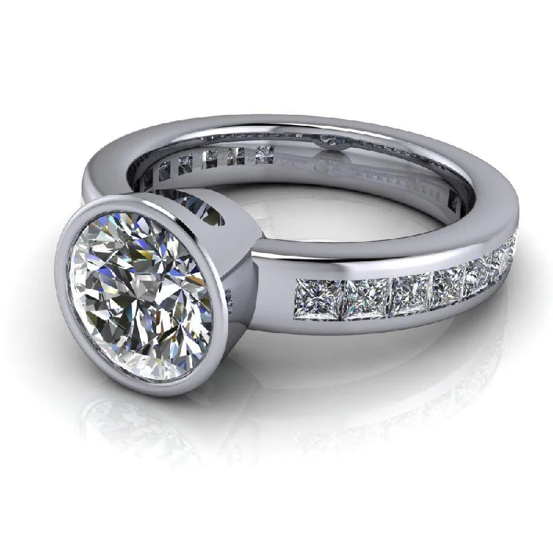 custom designed engagement rings for women -Ensley No. 1 Moissanite Ring