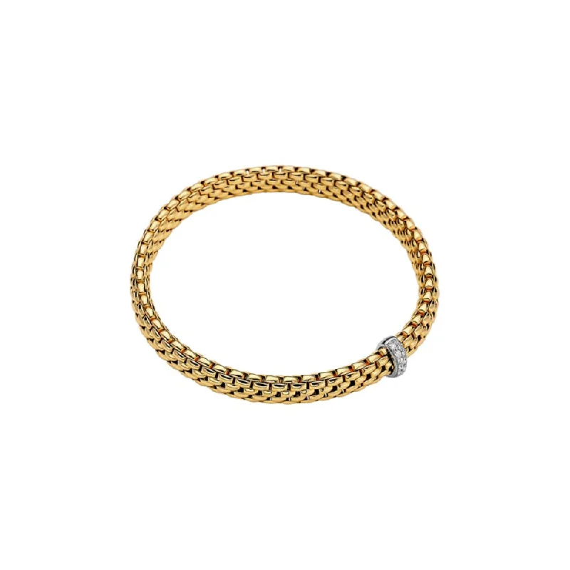 beaded bracelets for women -Fope 18k Vendome Flexible Bracelet with Diamonds