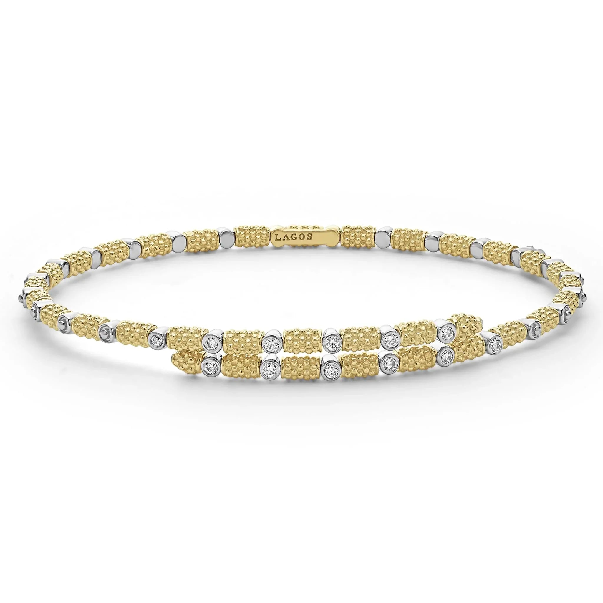 crystal bracelets for women -18K Gold and Diamond Superfine Cuff Bracelet