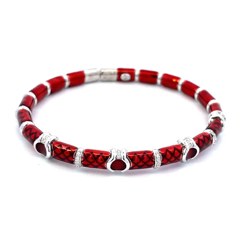 lucky bracelets for women -Candy Apple Red Bangle Bracelet