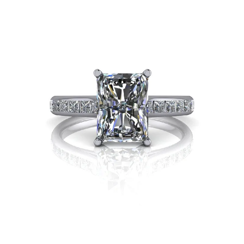 double band engagement rings for women -Parker No. 1 Moissanite Ring