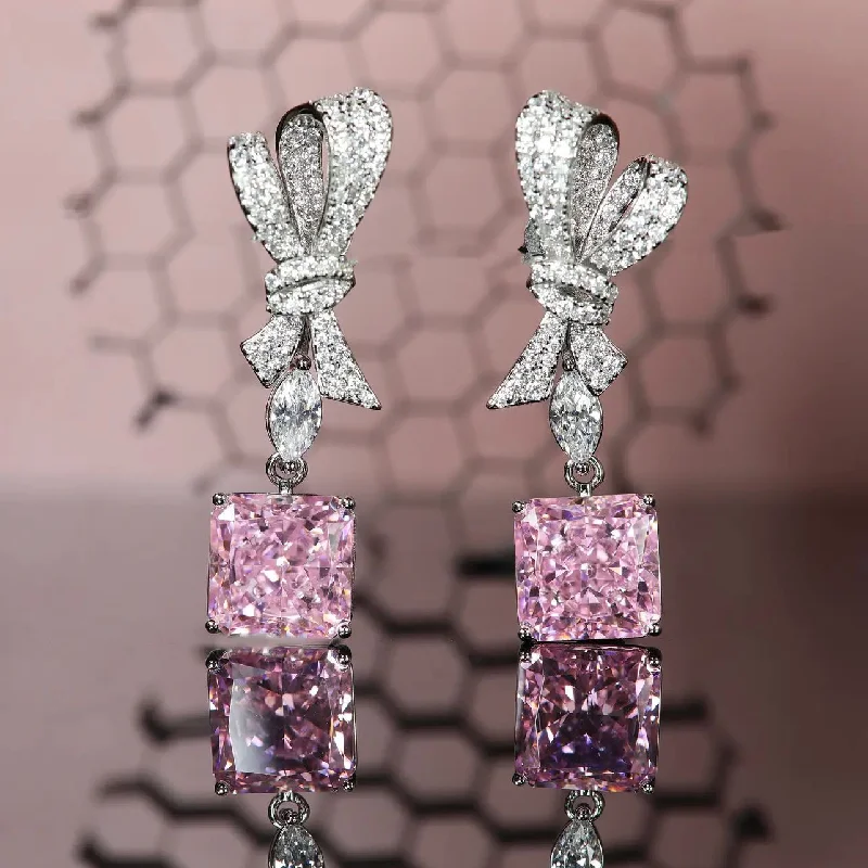 Pink Diamond Ice Flower Cut [One Pair Price]]