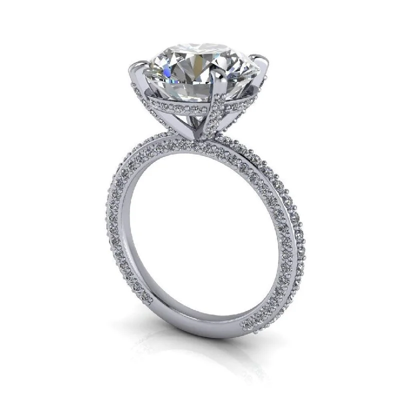 yellow gold diamond engagement rings for women -Brighid No. 1 Moissanite Ring