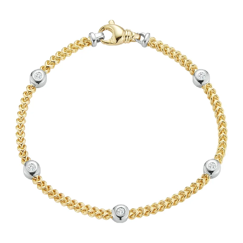 handmade bracelets for women -Gold Chain and Diamond Bracelet