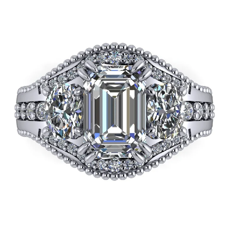 custom platinum engagement rings for women -Susan No. 1 Moissanite Ring