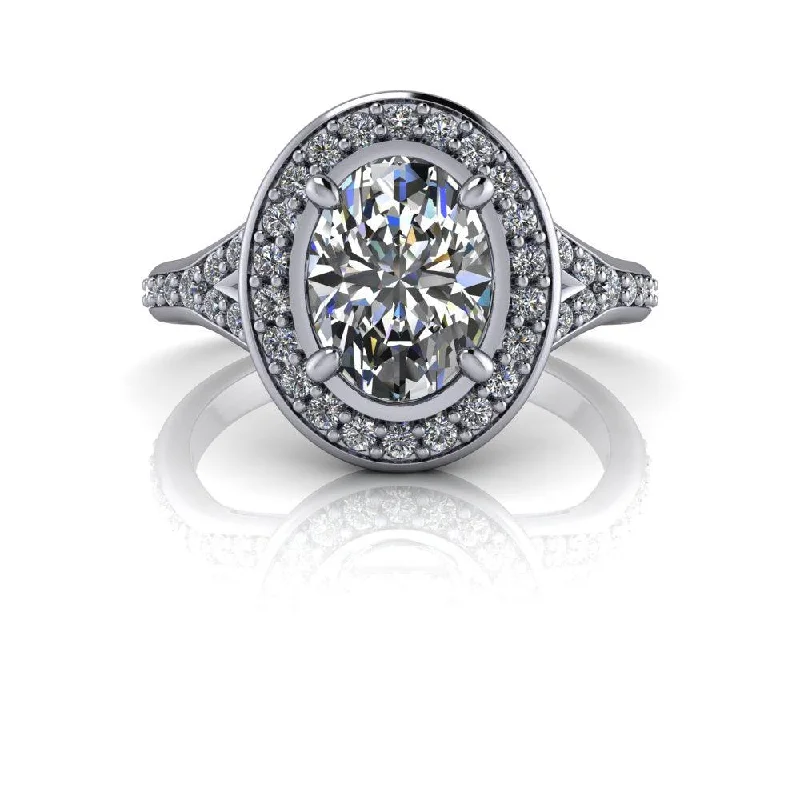 side stone engagement rings for women -Charlotte No. 1 Moissanite Ring