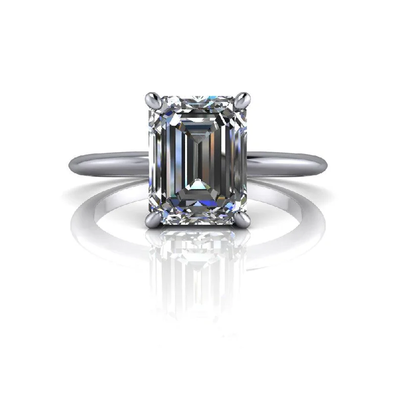 engagement rings with side stones for women -Brianna No. 1 Moissanite Ring