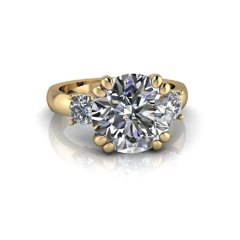 yellow gold engagement rings for women -Janelle No. 1 Moissanite Ring