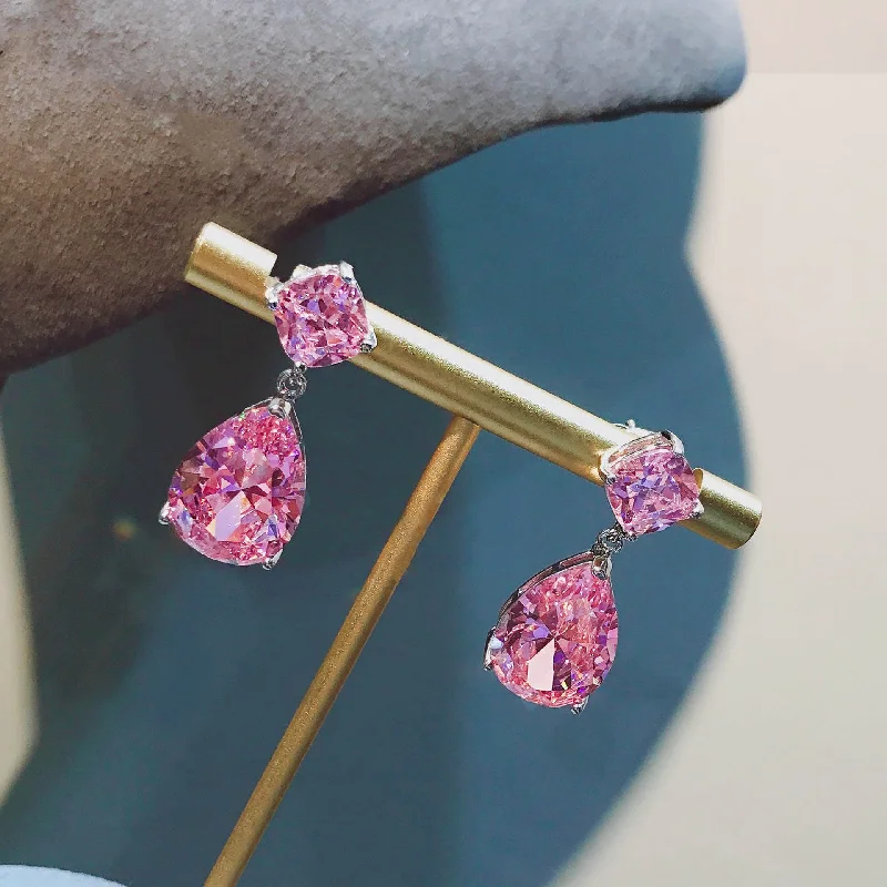 Pink Diamond Ear Studs [Price for One Pair]]