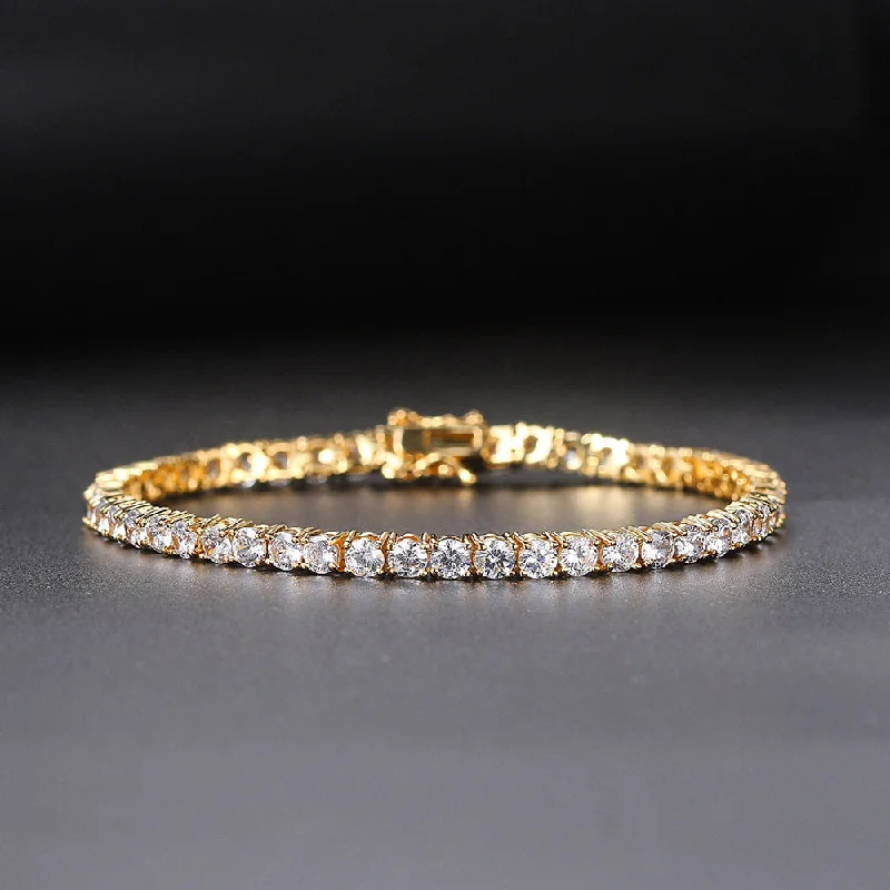 9inch Gold White Stone Bracelet