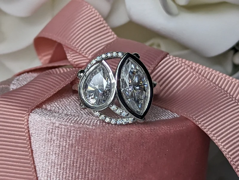 diamond halo engagement rings for women -Kaya No. 2 Moissanite Ring