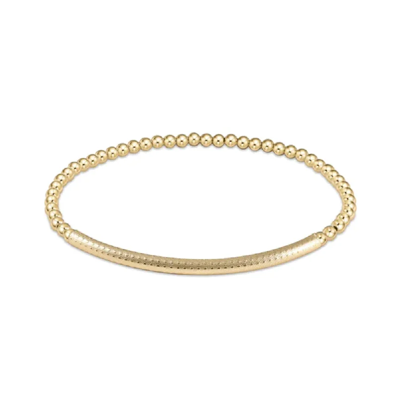 colorful bangles for women -enewton 6.25" Classic Gold 3mm Bead Bracelet - Bliss Bar Textured