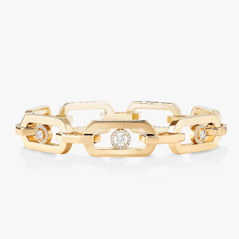 unique bracelets for women -0.40ctw Yellow Gold Diamond Link Bracelet