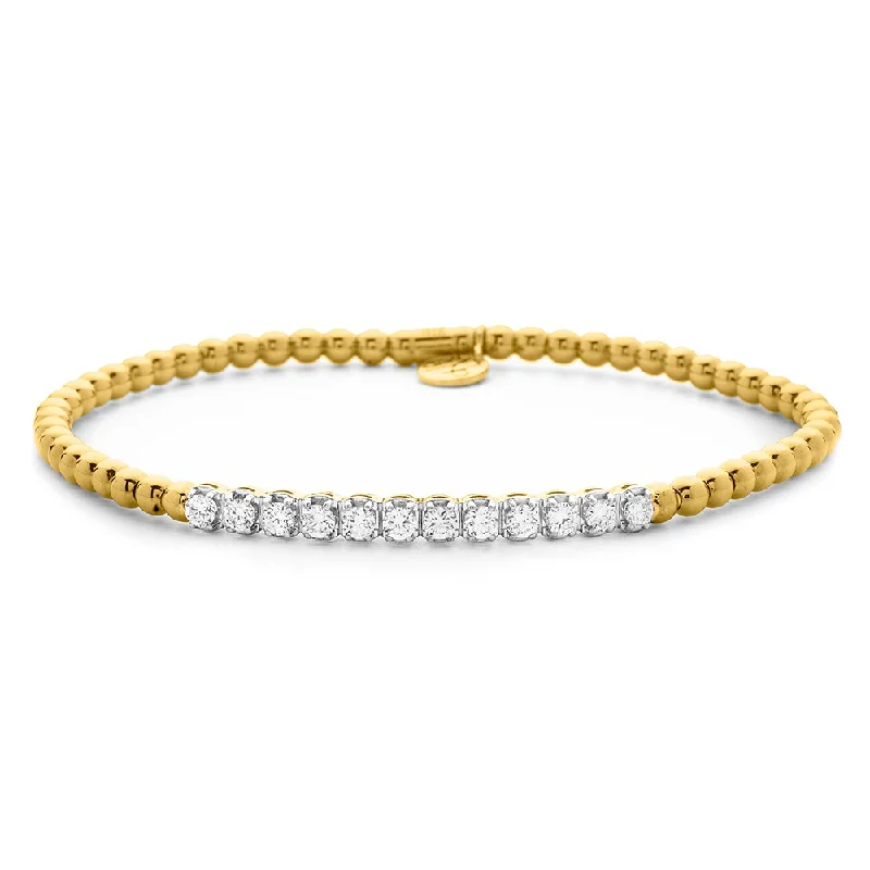 anniversary bracelets for women -0.59ctw, 18K Yellow Gold Tresore Stretch Bracelet