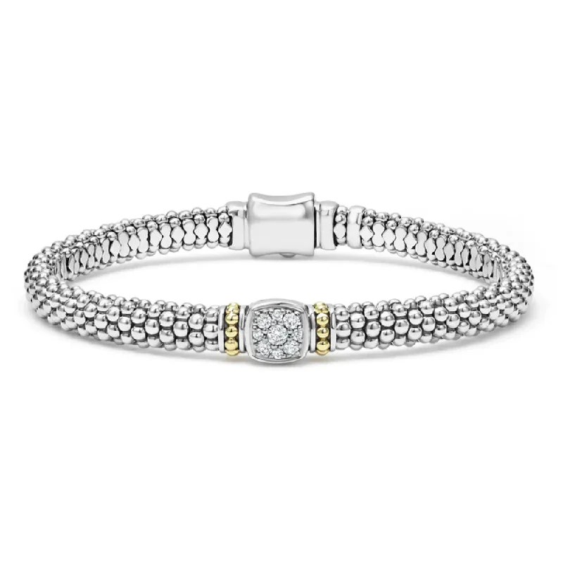 heart bangles for women -Lagos Rittenhouse Diamond Caviar Bracelet, 6mm