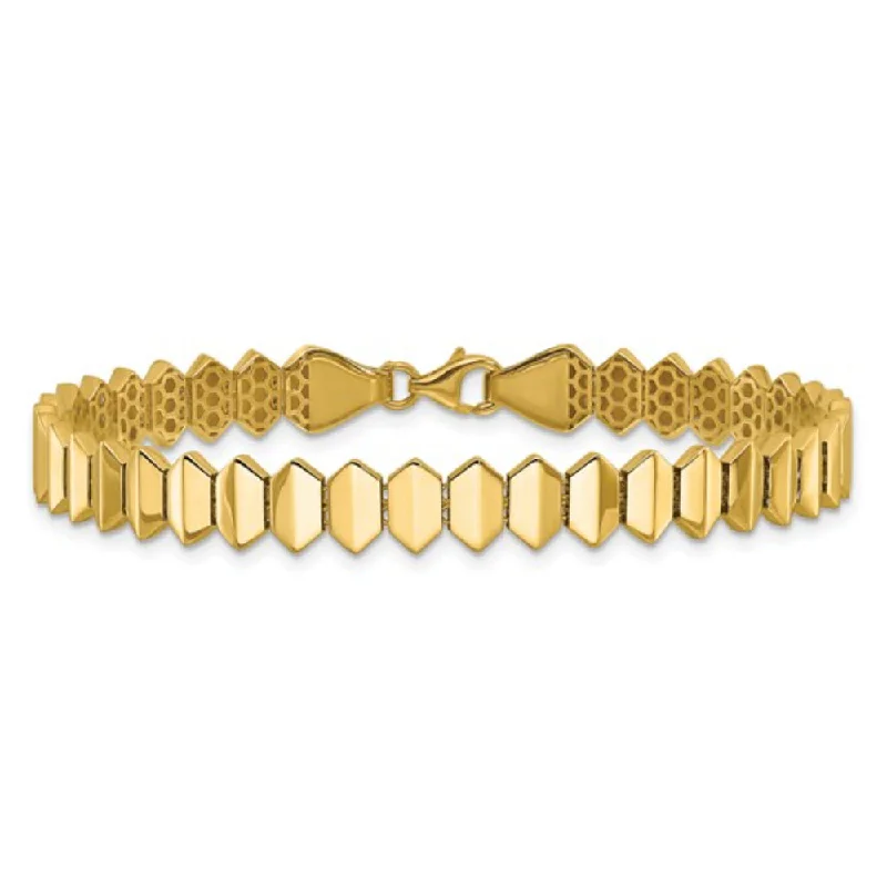 vintage bangles for women -14k Gold Fancy Geometric Link Bracelet