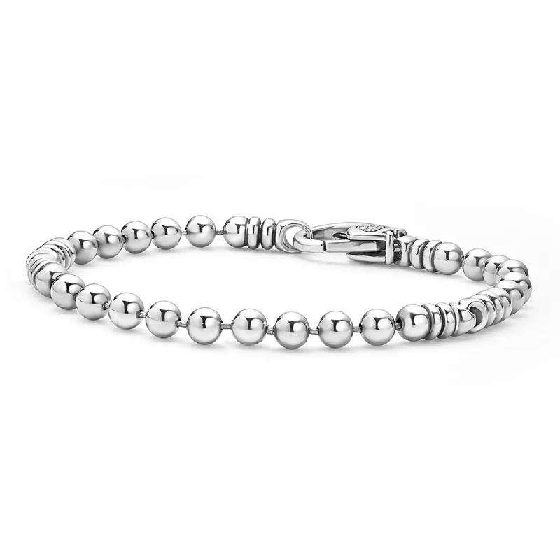 minimalistic bracelets for women -Silver Caviar Beaded Bracelet | 5mm