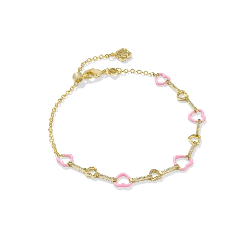 luxury bracelets for women -Kendra Scott Haisley Heart Delicate Chain Bracelet