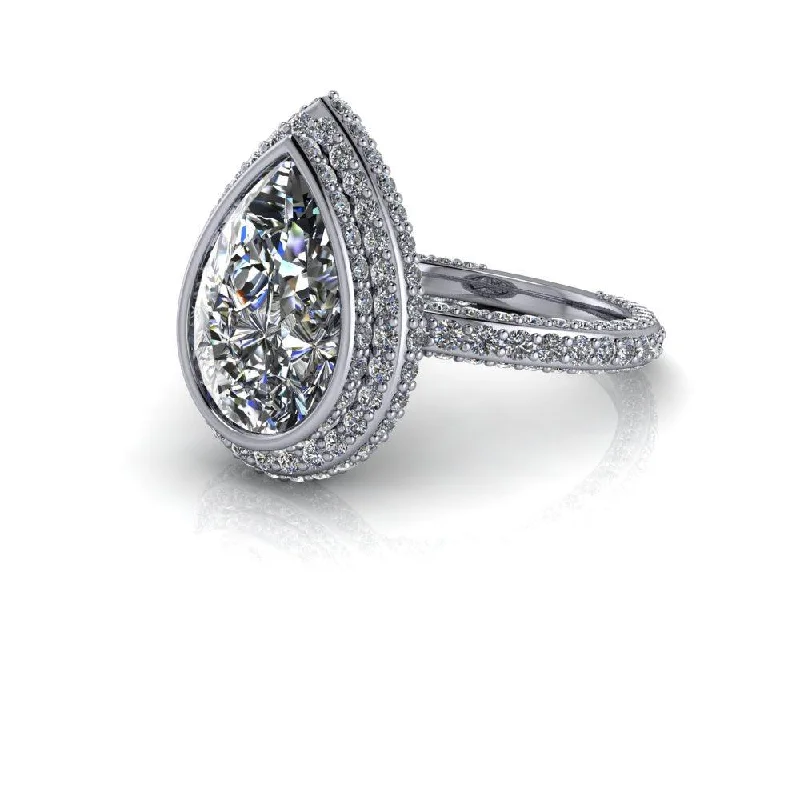 halo setting engagement rings for women -Kinsley No. 1 Moissanite Ring