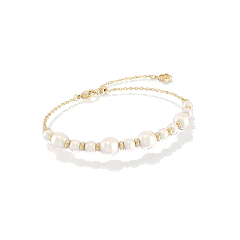 simple bracelets for women -Kendra Scott Jovie Gold Beaded Delicate Chain Bracelet