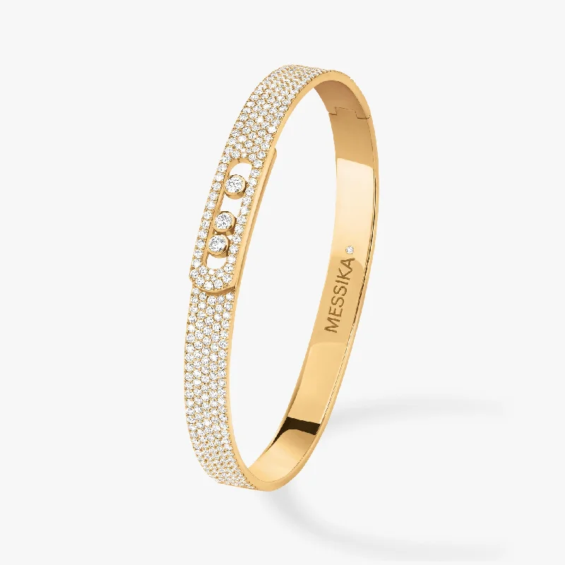 bold bracelets for women -2.30ctw Yellow Gold Diamond Bangle Bracelet