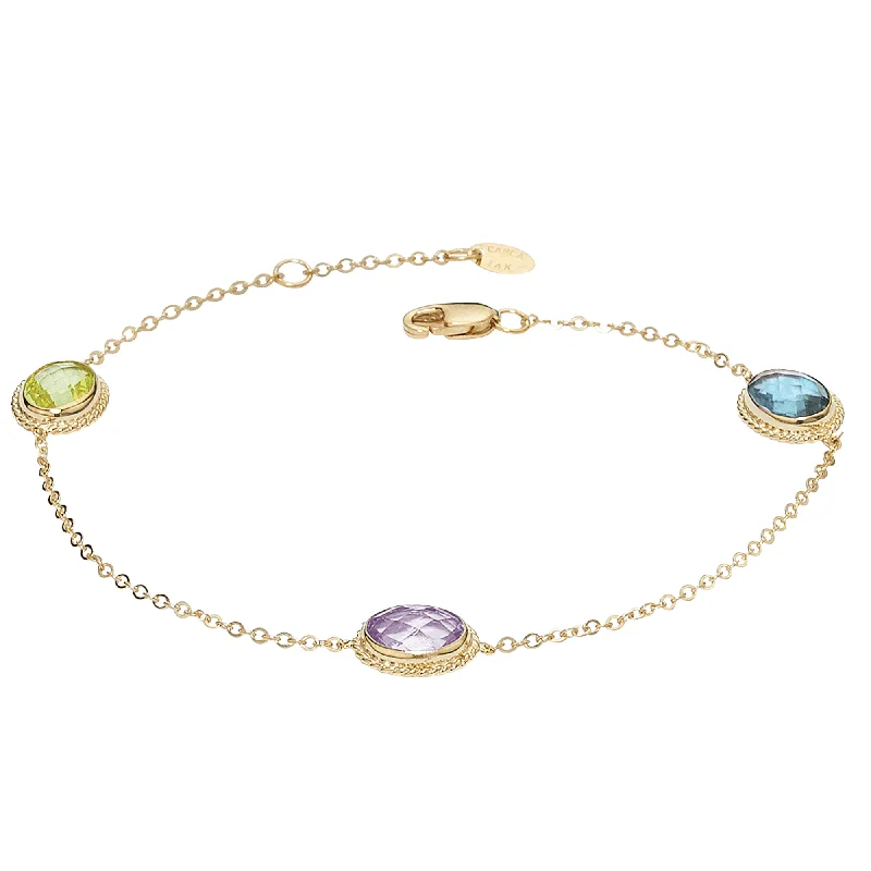 luxury bracelets for women -Tri-Colored and Gold Bracelet