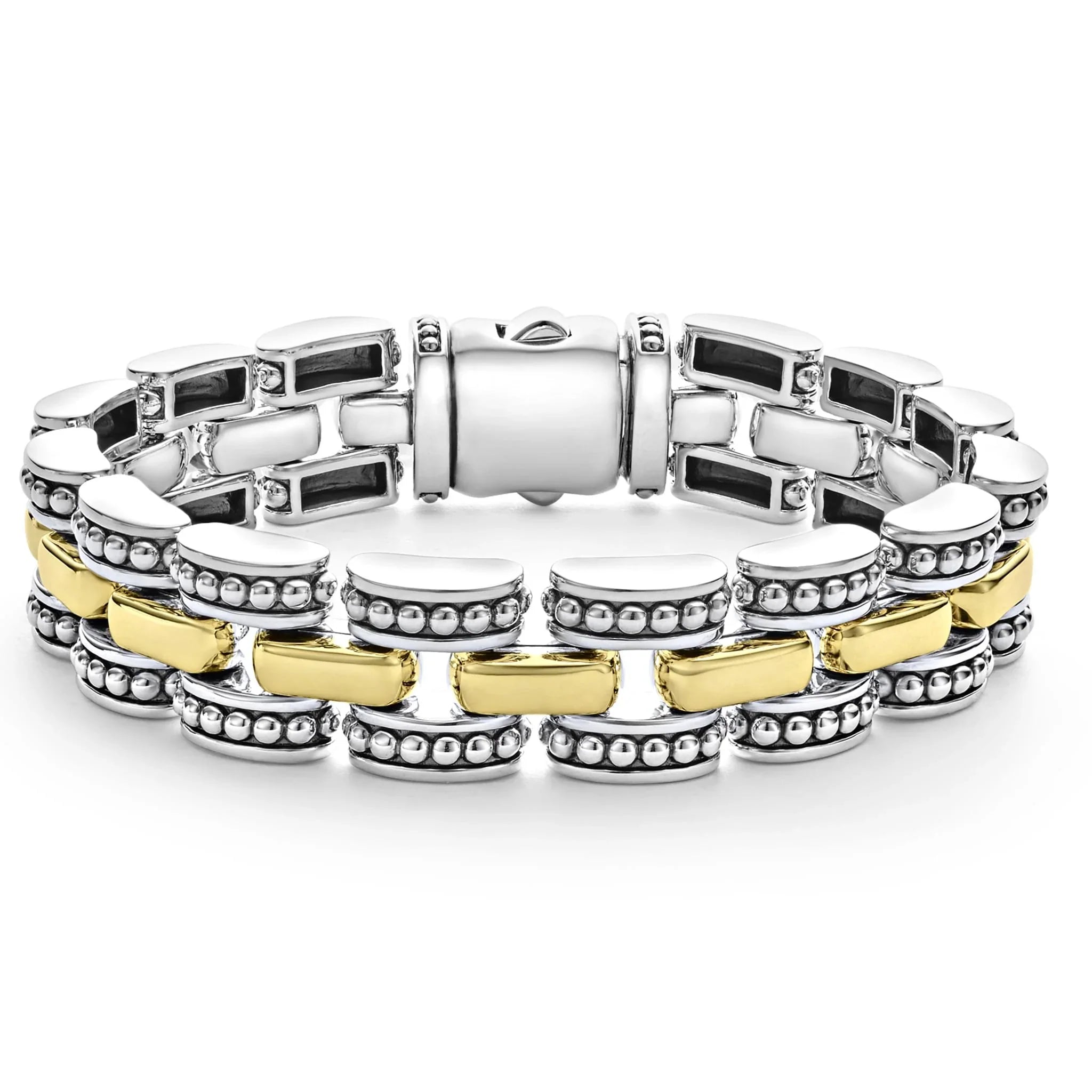 opal bracelets for women -Two-Tone Caviar Link Bracelet