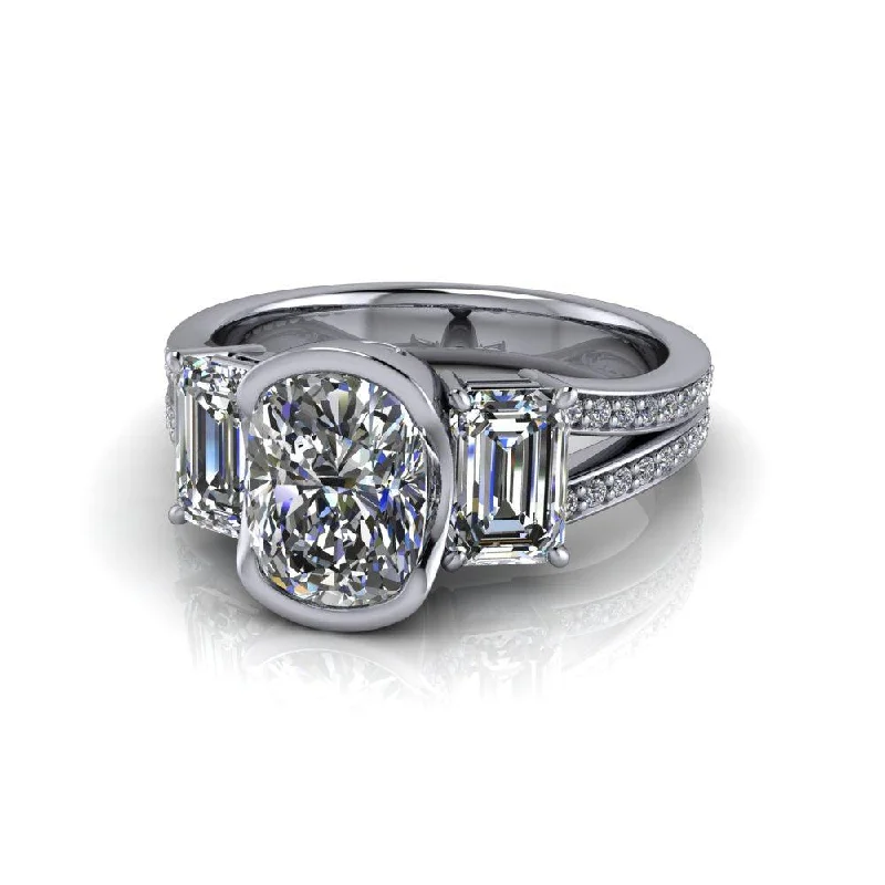 channel set engagement rings for women -Jillian No. 3 Moissanite Ring