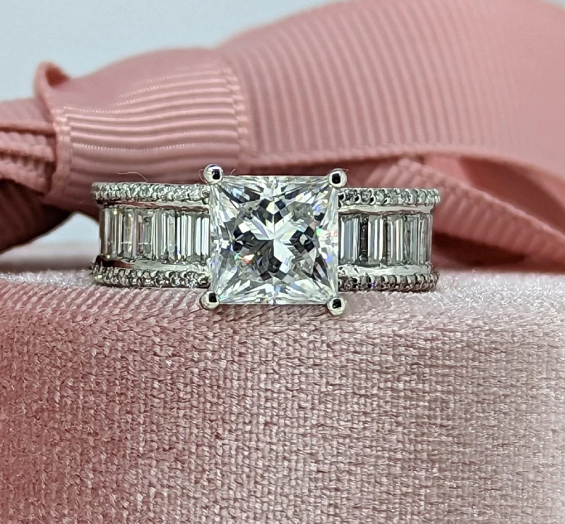 unique engagement rings with diamonds for women -Alston No. 1 Moissanite Ring