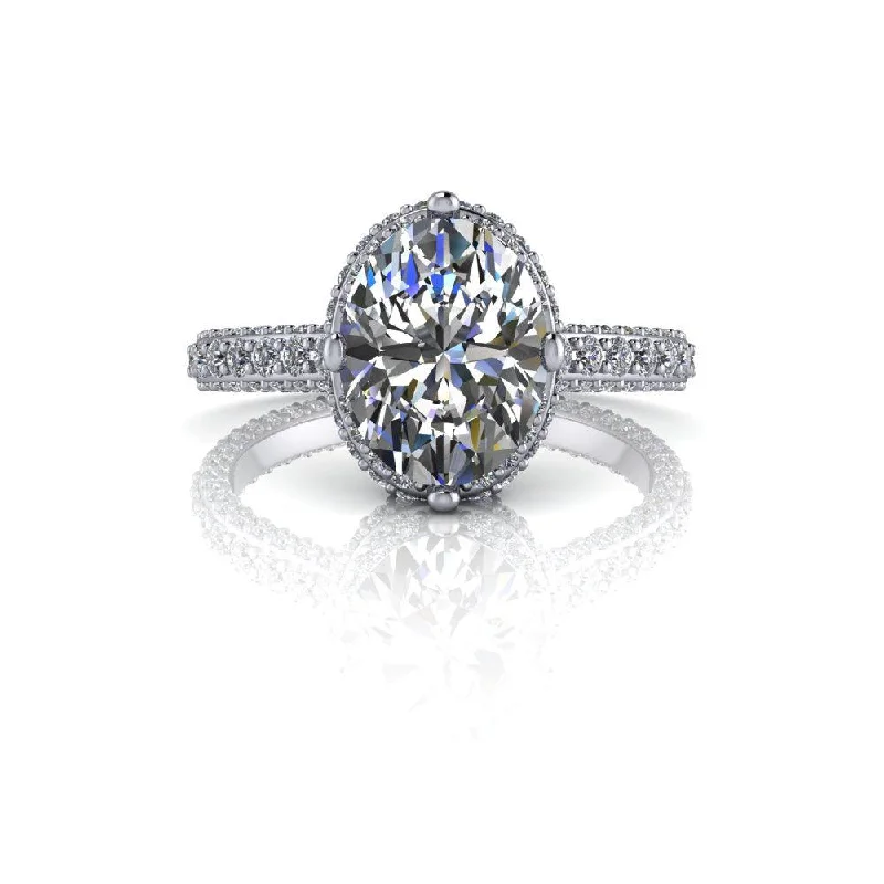 engagement rings with emeralds for women -Aspen No. 2 Moissanite Ring