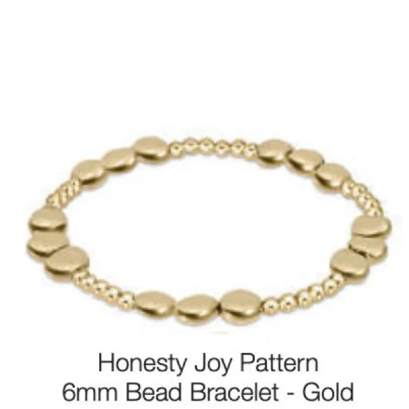 braided bracelets for women -enewton 6.25" Honesty Joy Pattern 6mm Bead Bracelet - Gold *Retired*