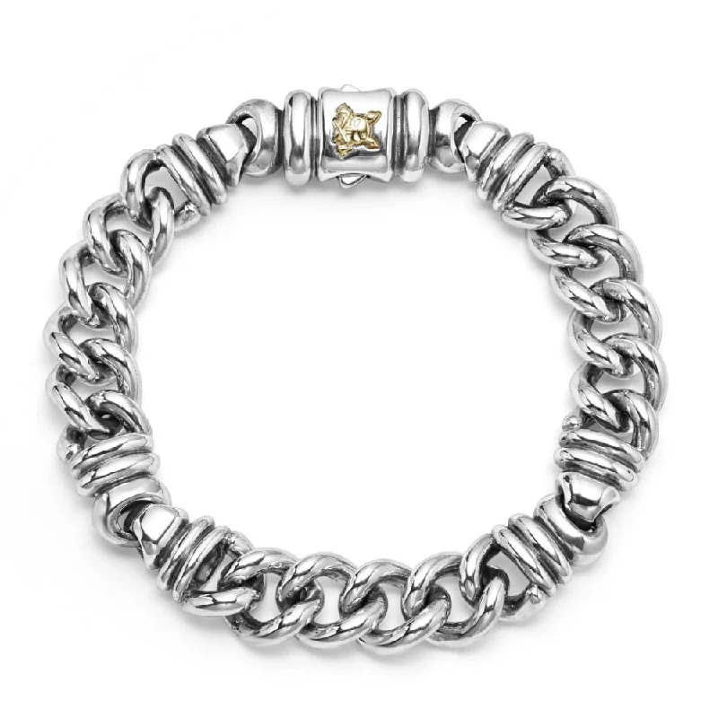 statement bracelets for women -Lagos Anthem Twist Curb Chain Bracelet, 12mm