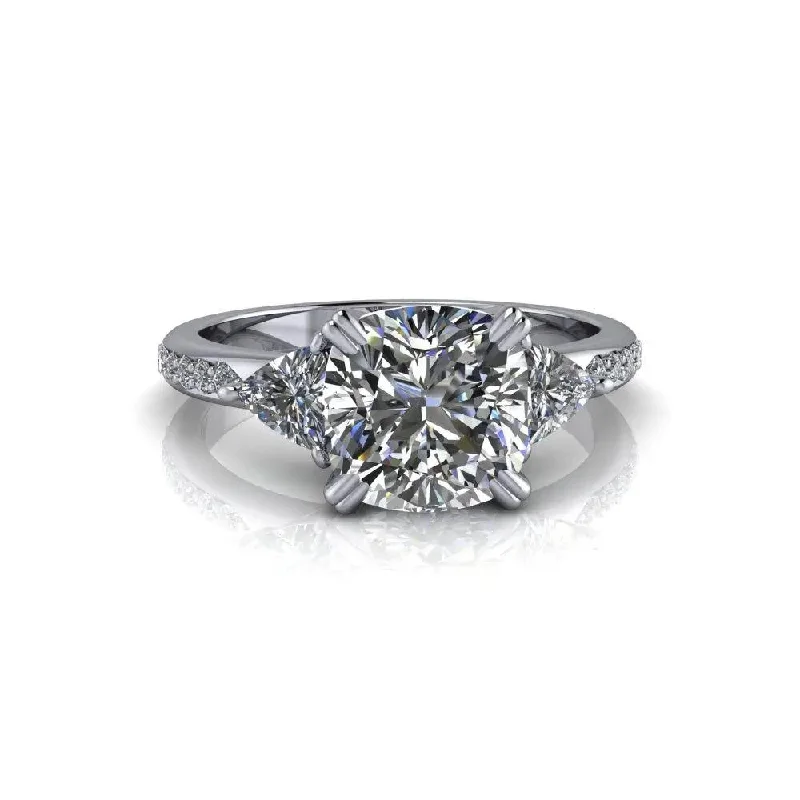 diamond and platinum engagement rings for women -Odessa No. 1 Moissanite Ring