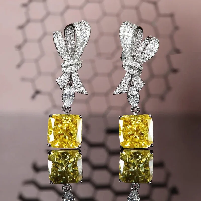 Yellow Diamond Ice Flower Cut [One Pair Price]]