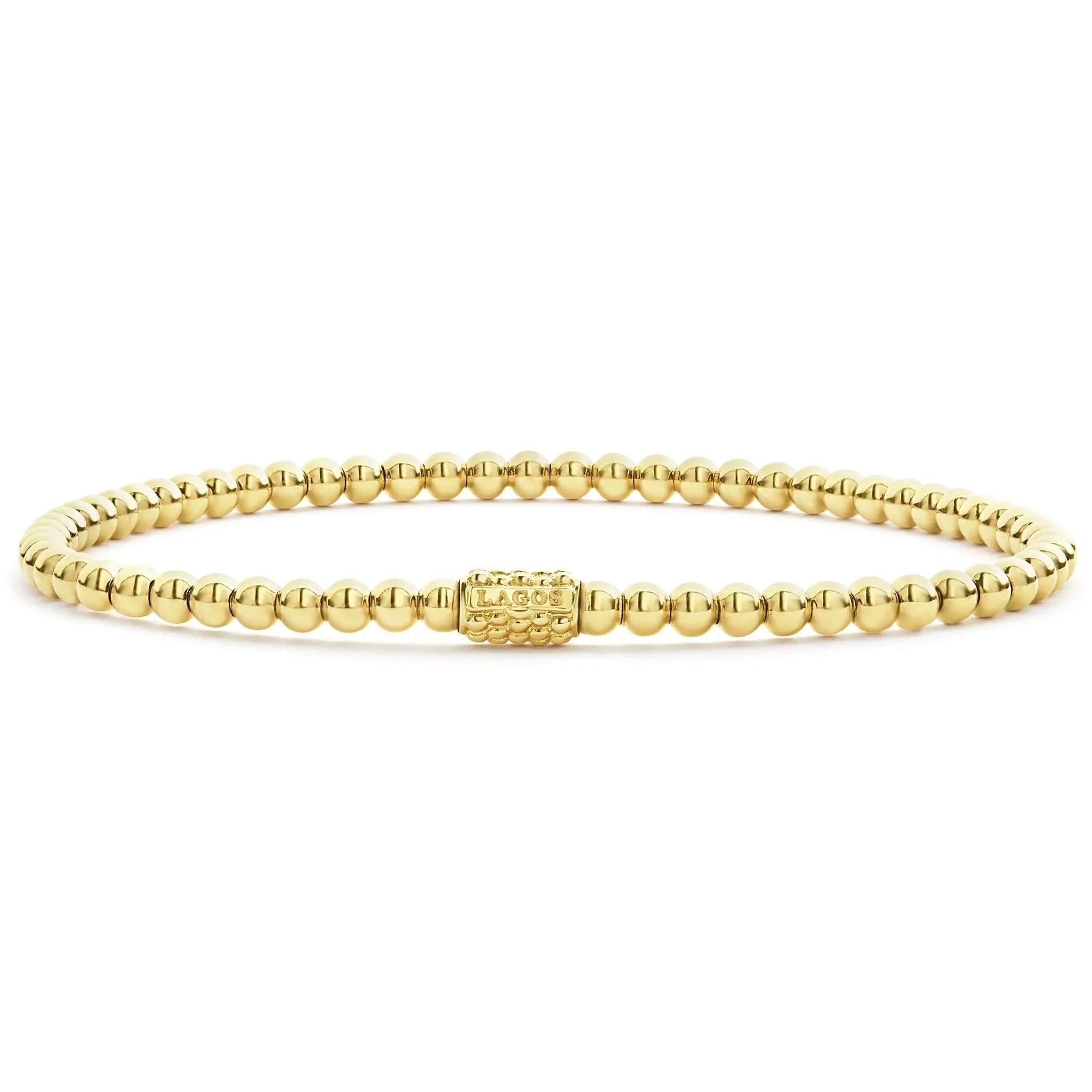 adjustable bracelets for women -18K Gold Bead Bracelet | 3mm