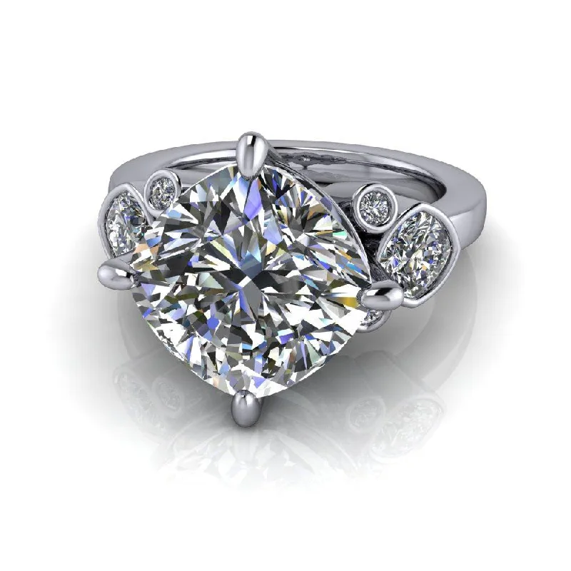 fancy engagement rings for women -Brynlee No. 2 Moissanite Bridal Set