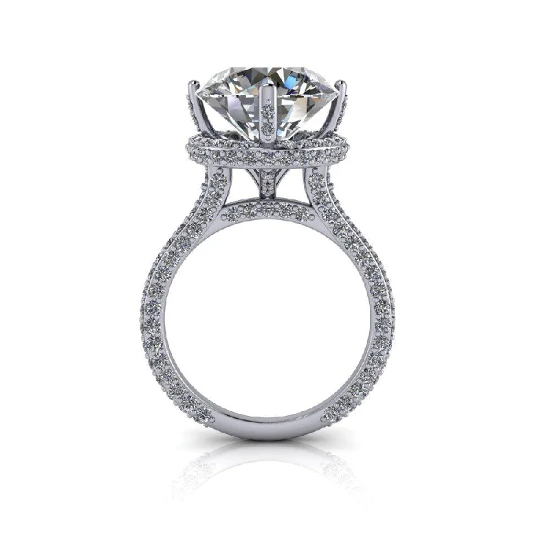 halo engagement rings for women -Sky No. 1 Moissanite Ring